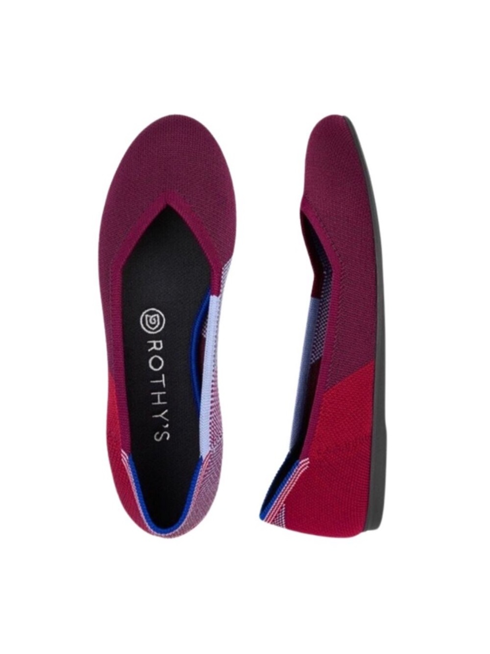 Rothy’s Limited Edition Rare Berry Colorblock Round Toe Flats